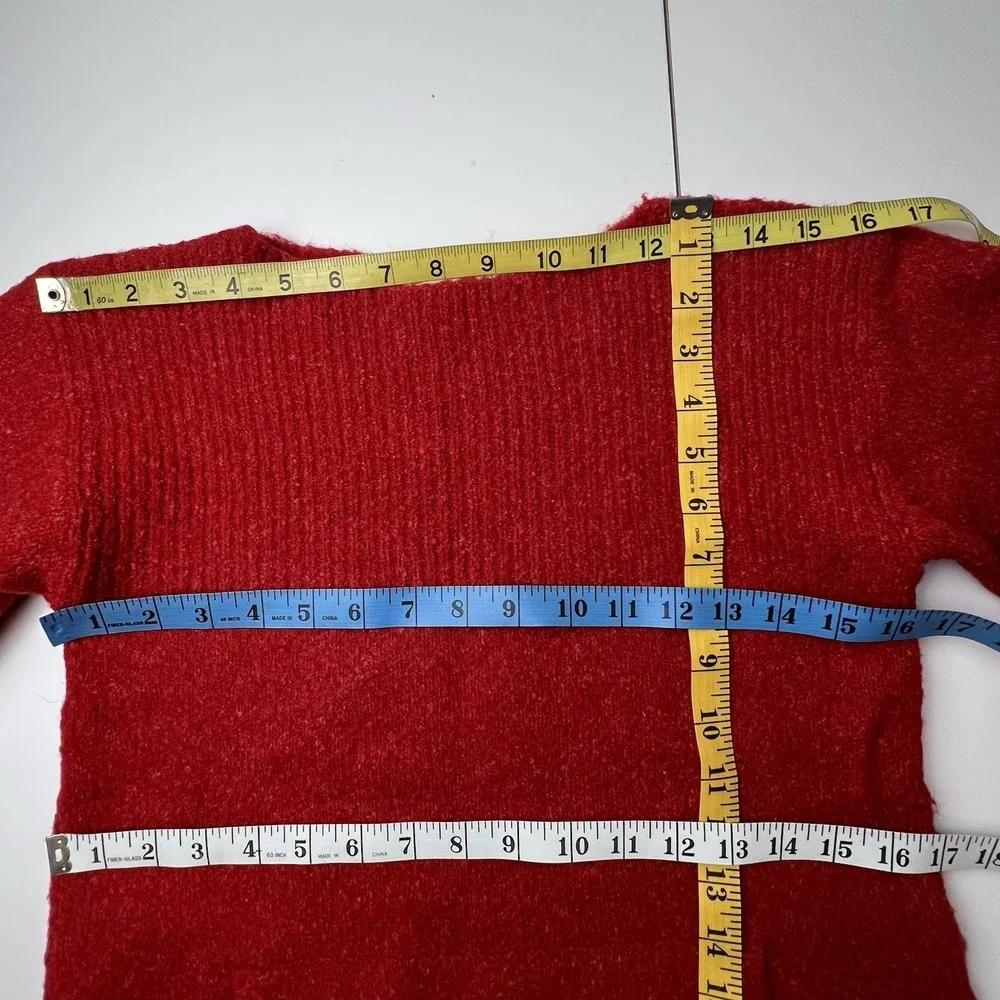 Michael Kors Mottled Red Front Kangaroo Pocket Sweater Women's Small